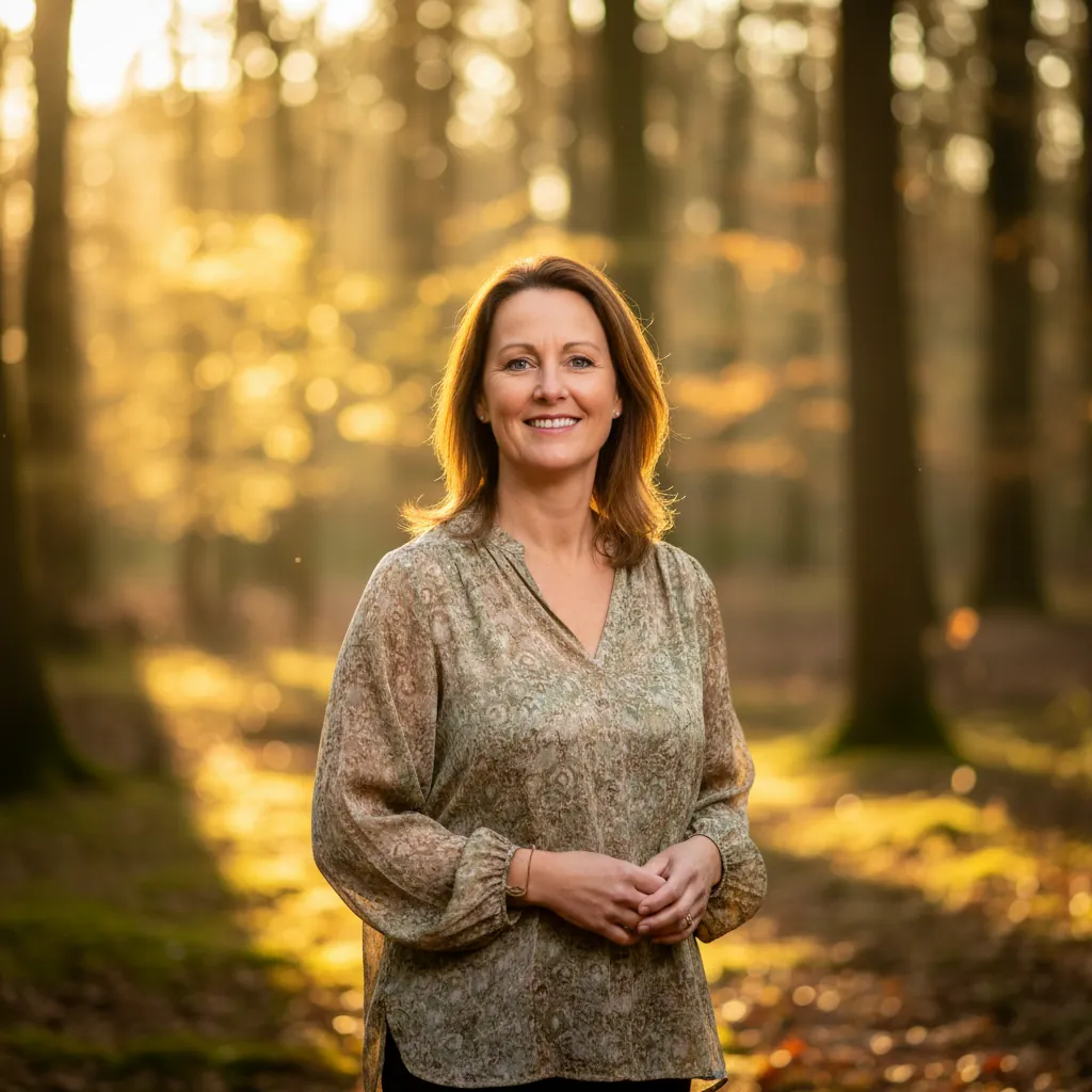 Thera van Es – gecertificeerd life coach in een zonnig bos